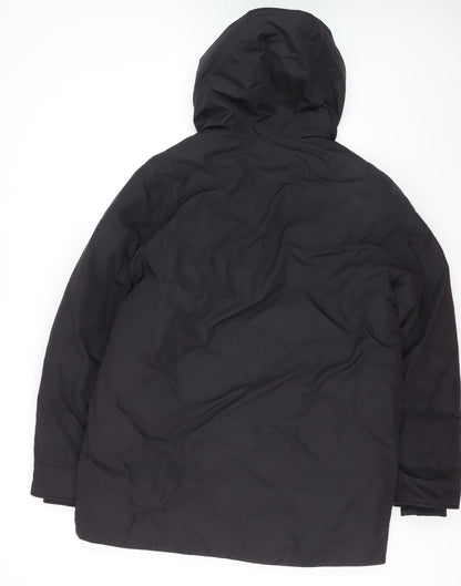 Marks and Spencer Men's Black Polyester Hooded Parka Coat M Regular