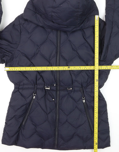 Marks and Spencer Womens Blue Size 12 Hooded Puffer Jacket