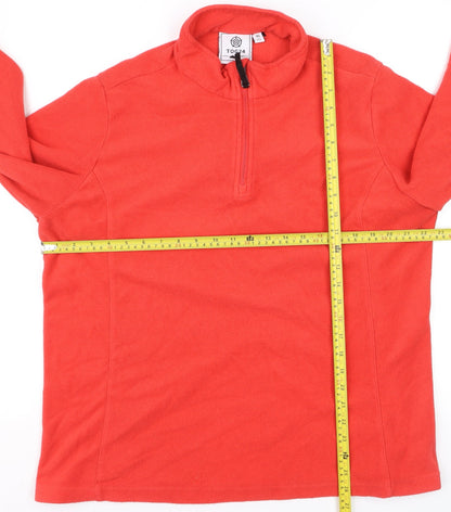 TOG24 Men's Red Fleece 1/4 Zip Pullover Sweatshirt L
