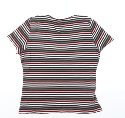 Armand Thiery Women’s Multicoloured Striped Cotton T-Shirt L
