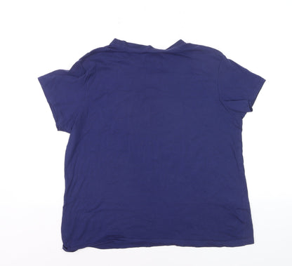 Primark Women Blue Paris Printed T-Shirt Size L Short Sleeve