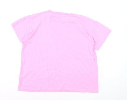 Boohoo Women's Pink Basic Cotton Short Sleeve T-Shirt Size M