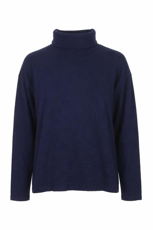 Warehouse Women's Blue Roll Neck Long Sleeve Cotton Jumper Size 6