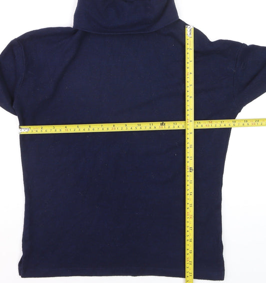 Warehouse Women's Blue Roll Neck Long Sleeve Cotton Jumper Size 6