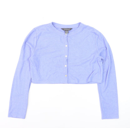 Primark Women’s Purple Cotton Cropped Button Cardigan Size S