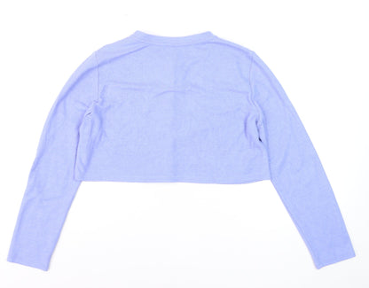 Primark Women’s Purple Cotton Cropped Button Cardigan Size S