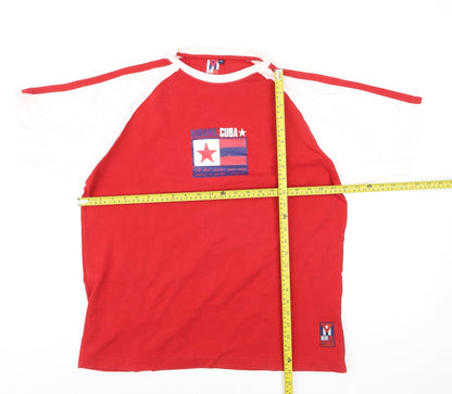 Blue Inc Men’s Red Havana Cuba Flag Graphic T-Shirt XL