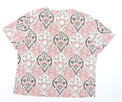 Tigi Wear Women's Pink Geometric Short Sleeve T-Shirt Size 22