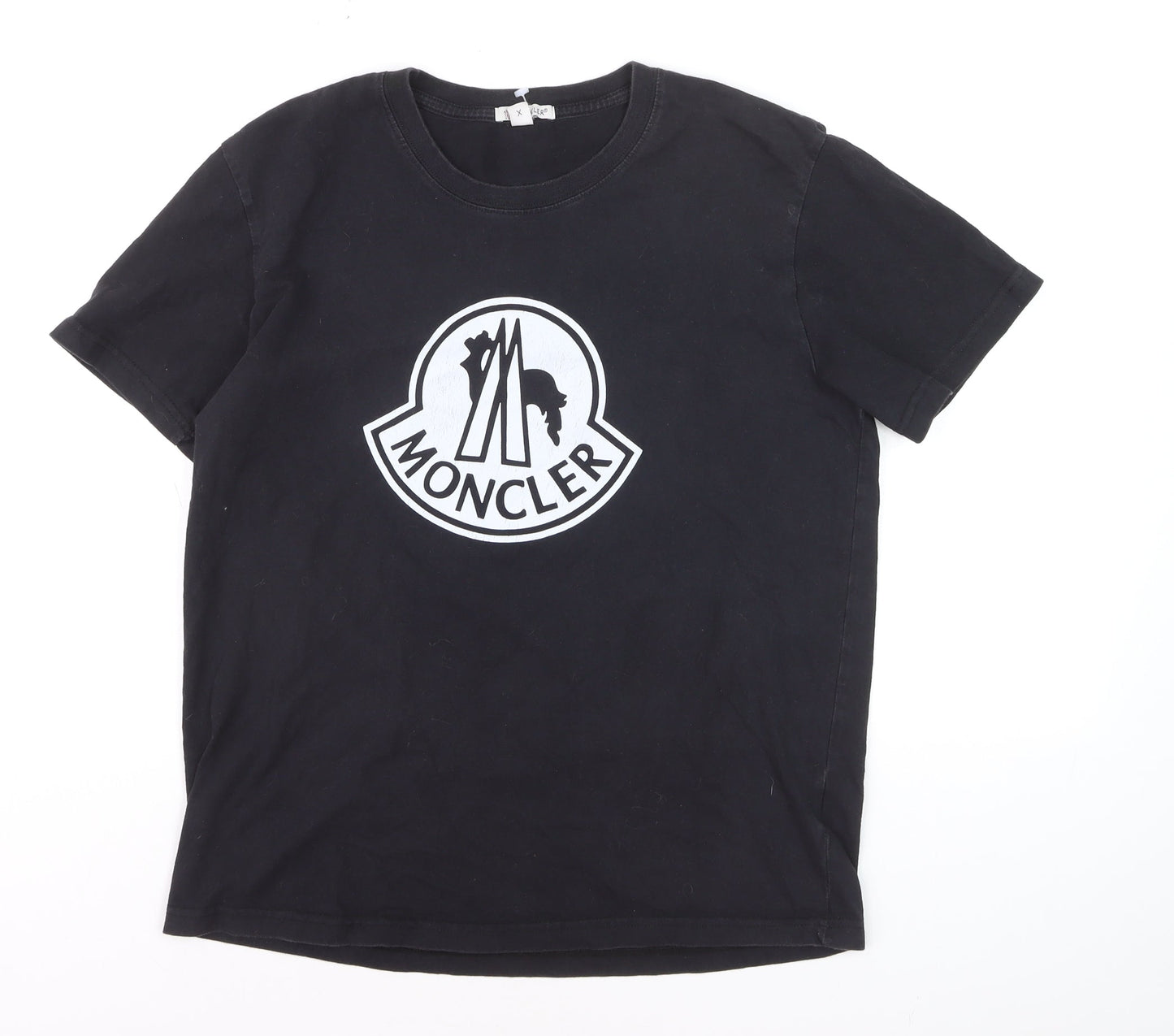 Moncler Men’s Black XL Logo Cotton Crew Neck Short Sleeve T-Shirt