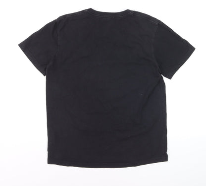 Moncler Men’s Black XL Logo Cotton Crew Neck Short Sleeve T-Shirt