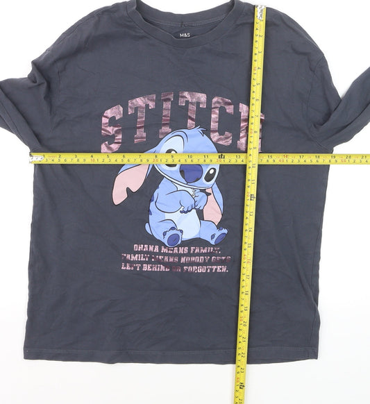 Marks and Spencer Girls Grey Stitch Long Sleeve T-Shirt 12-13 Years