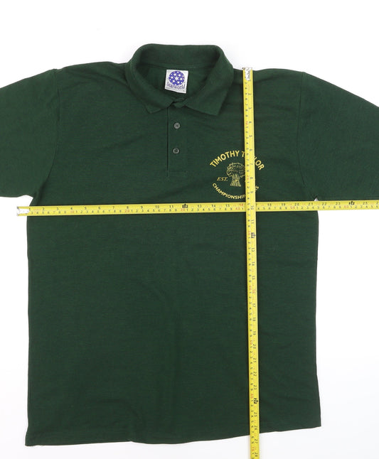 Starworld Men's Green Timothy Taylor Embroidered Polo Shirt L