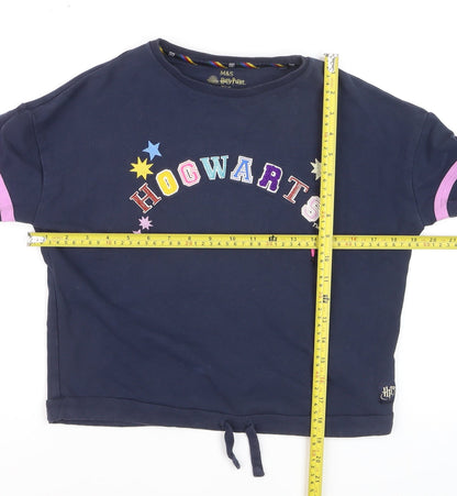 Marks and Spencer Girls Blue Harry Potter Hogwarts Long Sleeve T-Shirt 10-11 Years