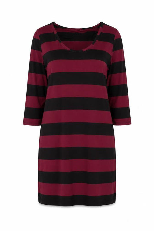 Therapy Women’s Burgundy Black Stripe Shift Dress Size 12