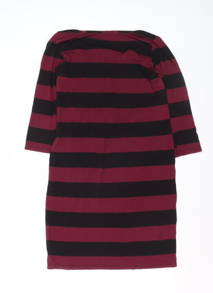 Therapy Women’s Burgundy Black Stripe Shift Dress Size 12