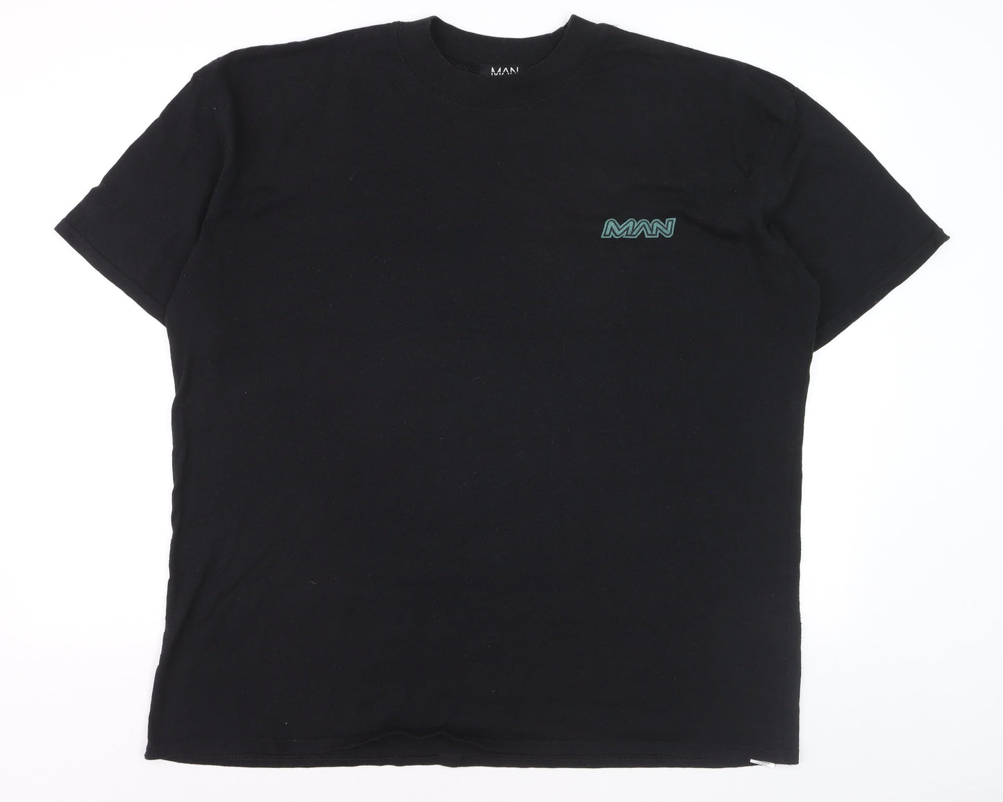 boohooMAN Men Black Graphic Bird Logo T-Shirt L Regular Fit