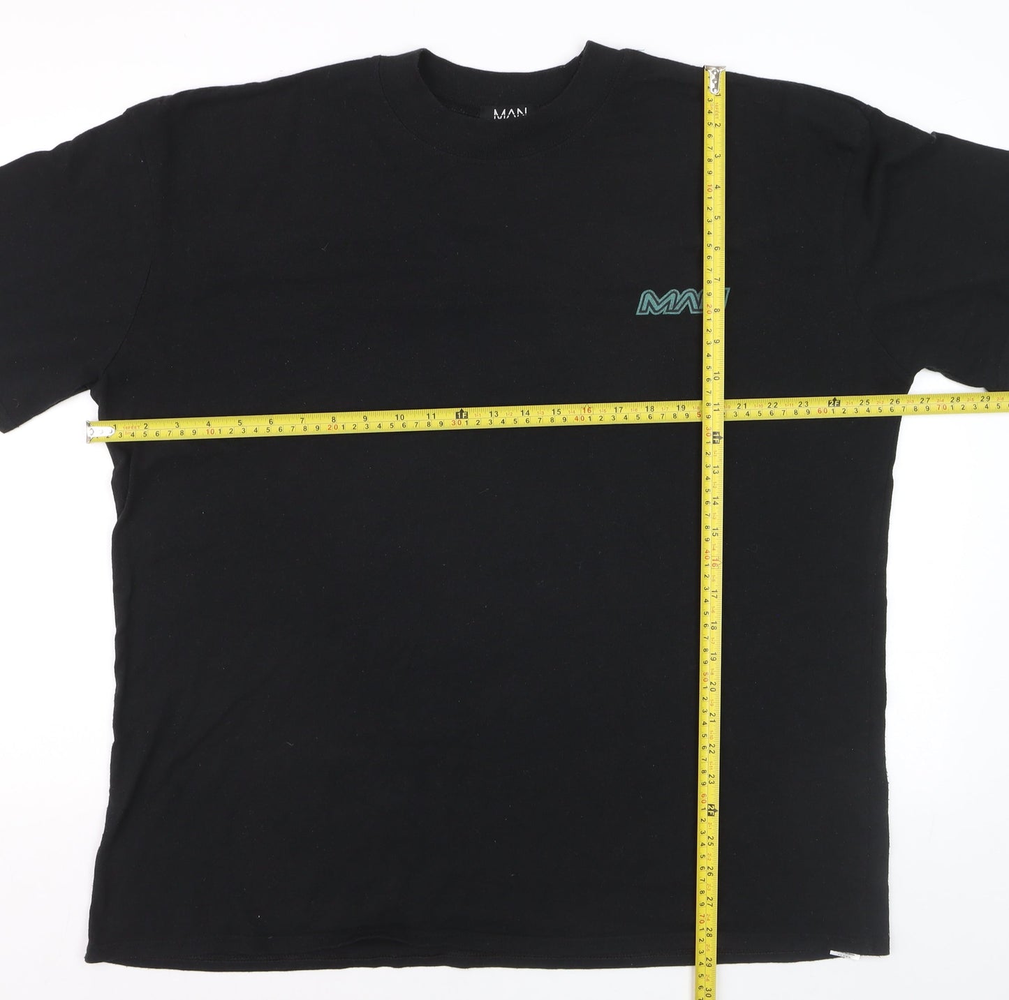 boohooMAN Men Black Graphic Bird Logo T-Shirt L Regular Fit
