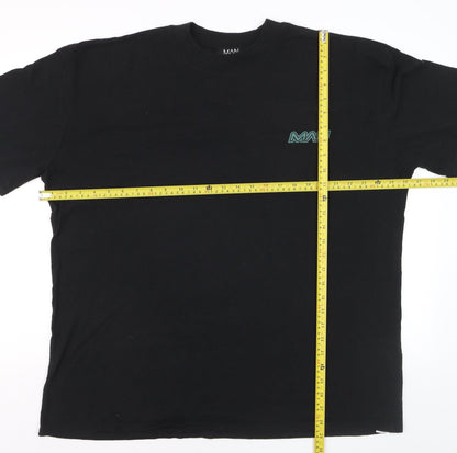 boohooMAN Men Black Graphic Bird Logo T-Shirt L Regular Fit
