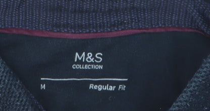 Marks and Spencer Men's Blue Regular Fit Polo Shirt Size M
