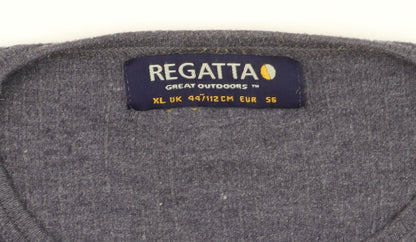 Regatta Men's Grey Long Sleeve Crew Neck Casual Top XL