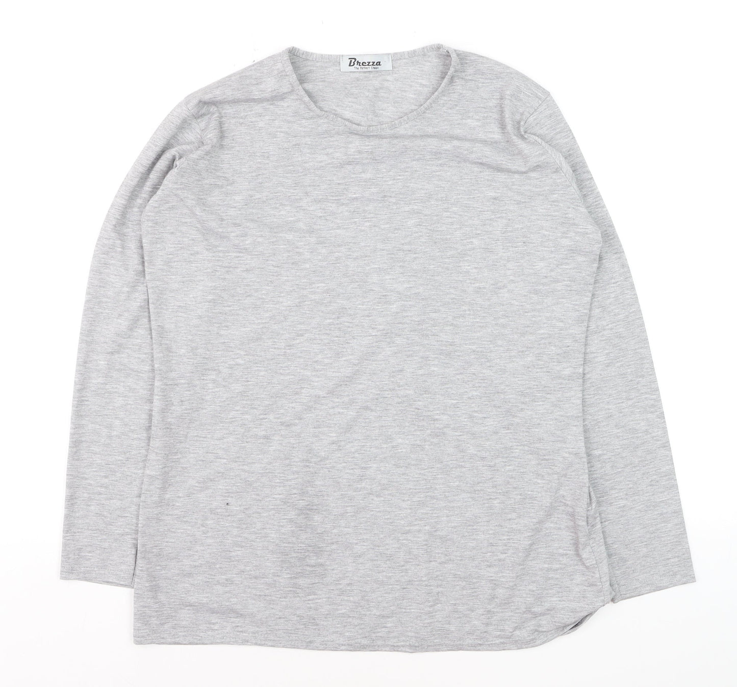 Brezza Women's Grey Long Sleeve Basic Viscose T-Shirt Size 16