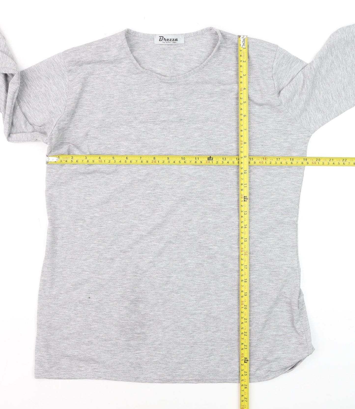 Brezza Women's Grey Long Sleeve Basic Viscose T-Shirt Size 16