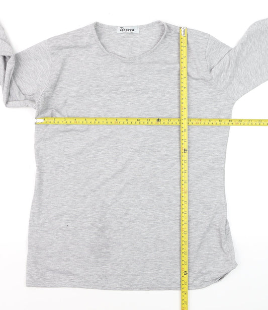 Brezza Women's Grey Long Sleeve Basic Viscose T-Shirt Size 16