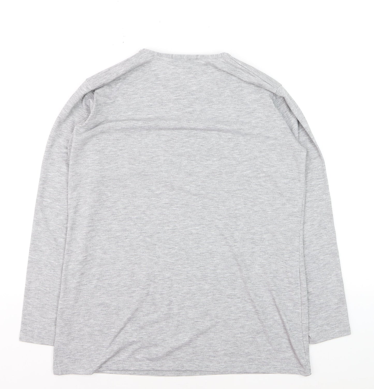 Brezza Women's Grey Long Sleeve Basic Viscose T-Shirt Size 16