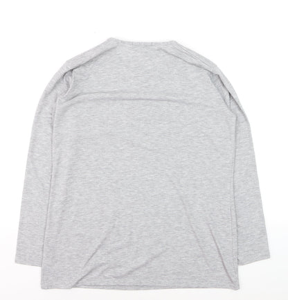 Brezza Women's Grey Long Sleeve Basic Viscose T-Shirt Size 16