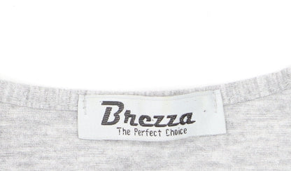 Brezza Women's Grey Long Sleeve Basic Viscose T-Shirt Size 16