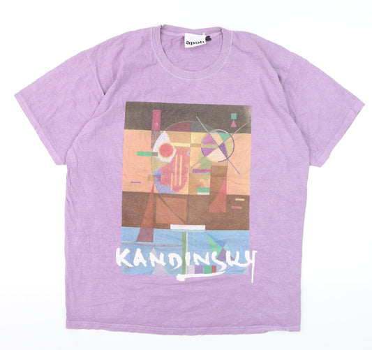 apoh London Men's Purple Kandinsky Art Graphic T-Shirt Size L