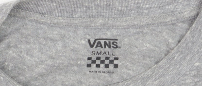 Vans Women's Grey Cropped Long Sleeve T-Shirt Small