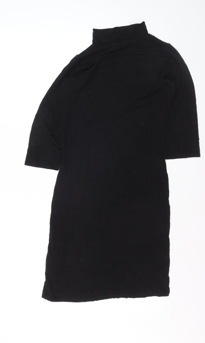 Boohoo Women’s Black Bodycon High Neck Knee Length Dress Size 12