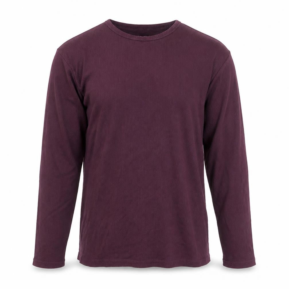 River Island Men's Purple Slim Fit Long Sleeve Cotton Top Medium