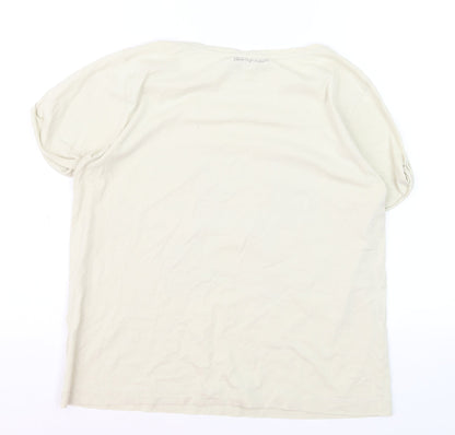 Twenty8Twelve Women's Beige Graphic Cotton T-Shirt M