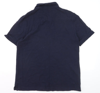 George Men's Blue Regular Fit Cotton Polo Shirt Size M