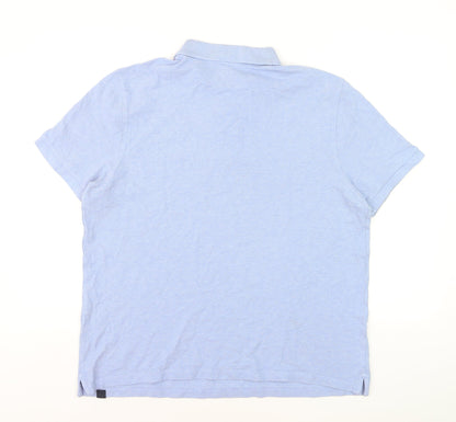 Marks and Spencer Men's Blue XL Regular Fit Cotton Polo Shirt