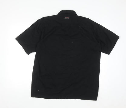 Dickies Men's Black Cotton Short Sleeve Button-Up Work Shirt L