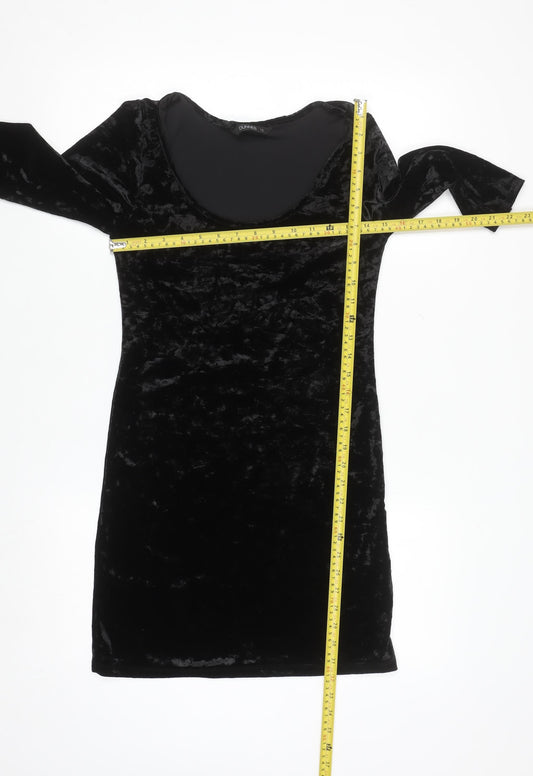 Dunnes Women’s Black Velvet Bodycon Party Dress Size 12