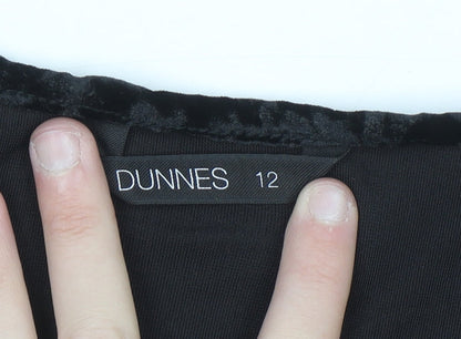 Dunnes Women’s Black Velvet Bodycon Party Dress Size 12