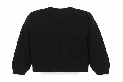 Hush Women Black XL Pullover Sweatshirt 100% Cotton Crew Neck