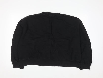 Hush Women Black XL Pullover Sweatshirt 100% Cotton Crew Neck