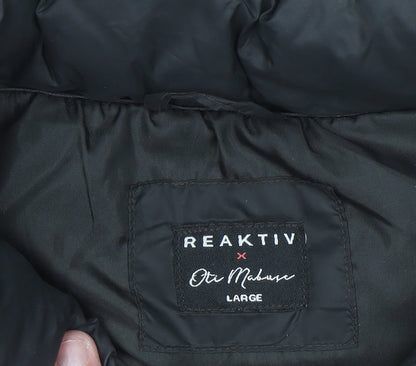 Reaktiv x Oti Mabuse Men's Black Puffer Waistcoat Size L Lightweight