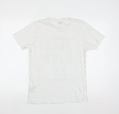 Jack & Jones Men's White Graphic Logo T-Shirt Size L