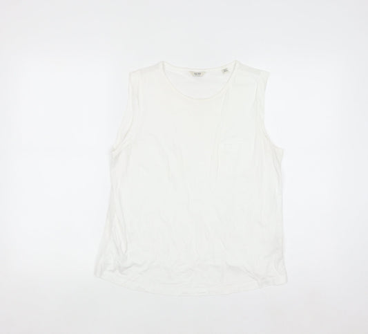 Jack Wills Women White Cotton Modal Tank Top UK 12