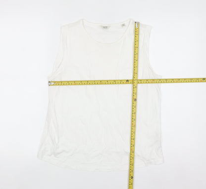 Jack Wills Women White Cotton Modal Tank Top UK 12