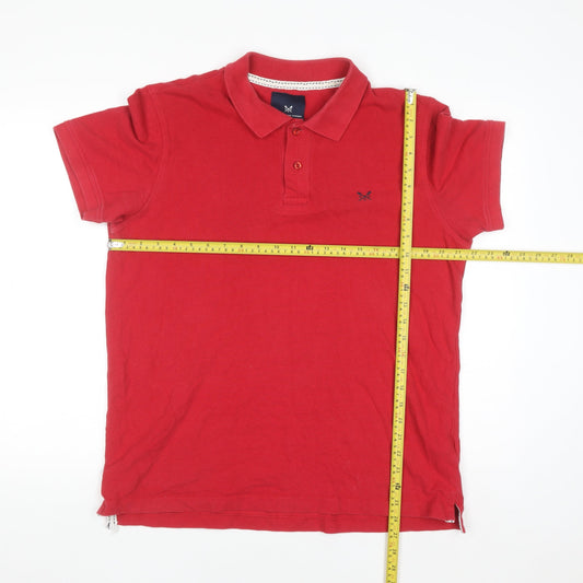 Crew Clothing Company Men's Red Cotton Polo Shirt L Regular Fit