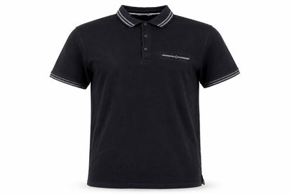 Nutmeg Men Black XL Cotton Button-Down Polo Shirt