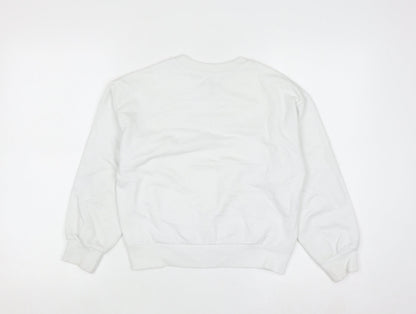 DKNY Girls White Graphic Manhattan Sweatshirt M 8-10 Years Cotton Blend