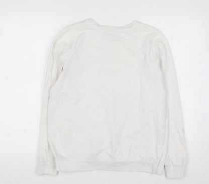 Next Maternity Women's White Small Crew Neck Pullover Sweatshirt
